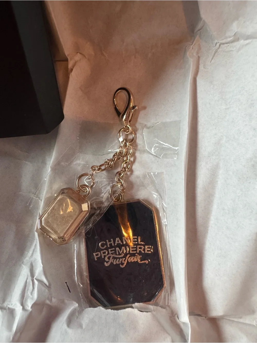 Chanel Première Funfair Key Chain - Black & Gold